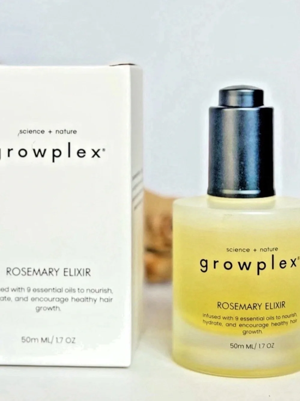 Growplex Rosemary Elixir Face & Scalp Oil — Yellow Hydrating Serum